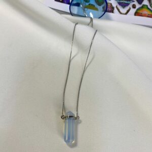 Colar Prata Pedra Rústica da Lua | Banho prata 925