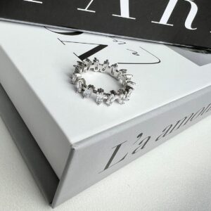 Anel de Zircônias Carla | Banho de Ródio Branco