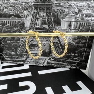 ARGOLA COM PINO ITALIANO TORCIDA | BANHO OURO 18K