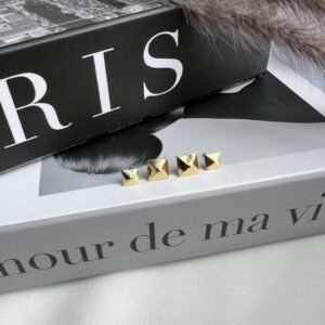 DUPLA DE BRINCOS SPIKE DOURADOS | BANHO DE OURO 18K