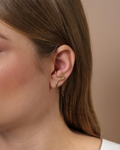 EAR CUFF JESS DOURADO LISO | BANHO DE OURO 18K - Imagem 2