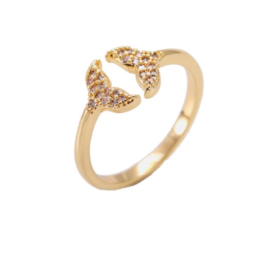 Anel Ajustável Mar Dourado de Zircônias | Banho Ouro 18k - Imagem 2