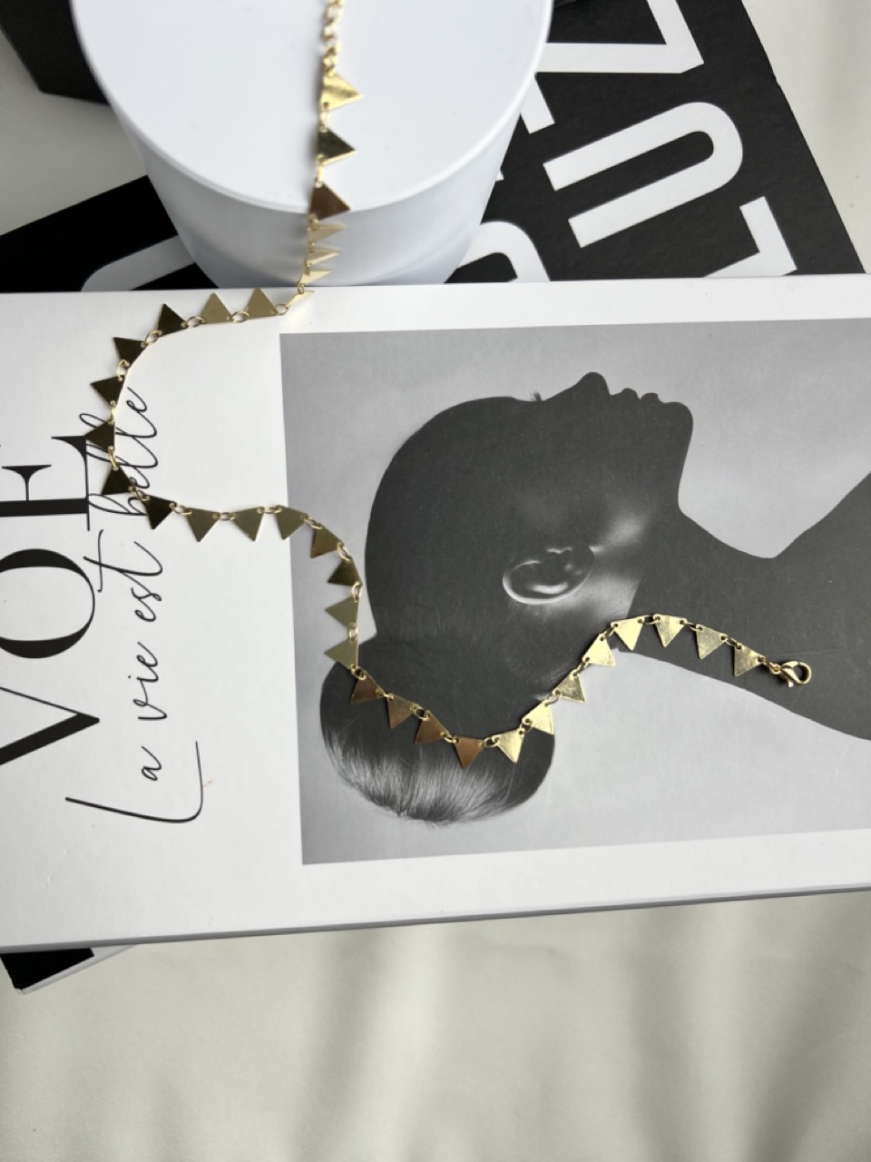 Choker Triangulos lisos / banho ouro