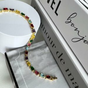 Pulseira de Pedras Fusion Colors Dourada | Banho Ouro 18k