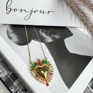 Colar Coração Dourado Colors | Banho 18k