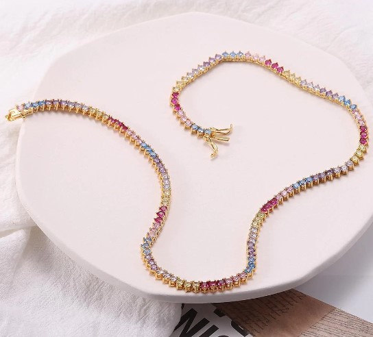 Choker Rivieira Colors de 3 pontas | Banho Ouro 18k - Imagem 2