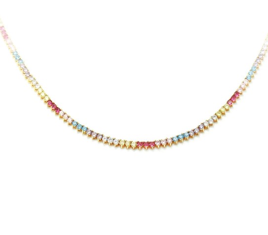 Choker Rivieira Colors de 3 pontas | Banho Ouro 18k - Imagem 4