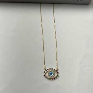 Colar Olho Grego July | Banho Ouro 18k