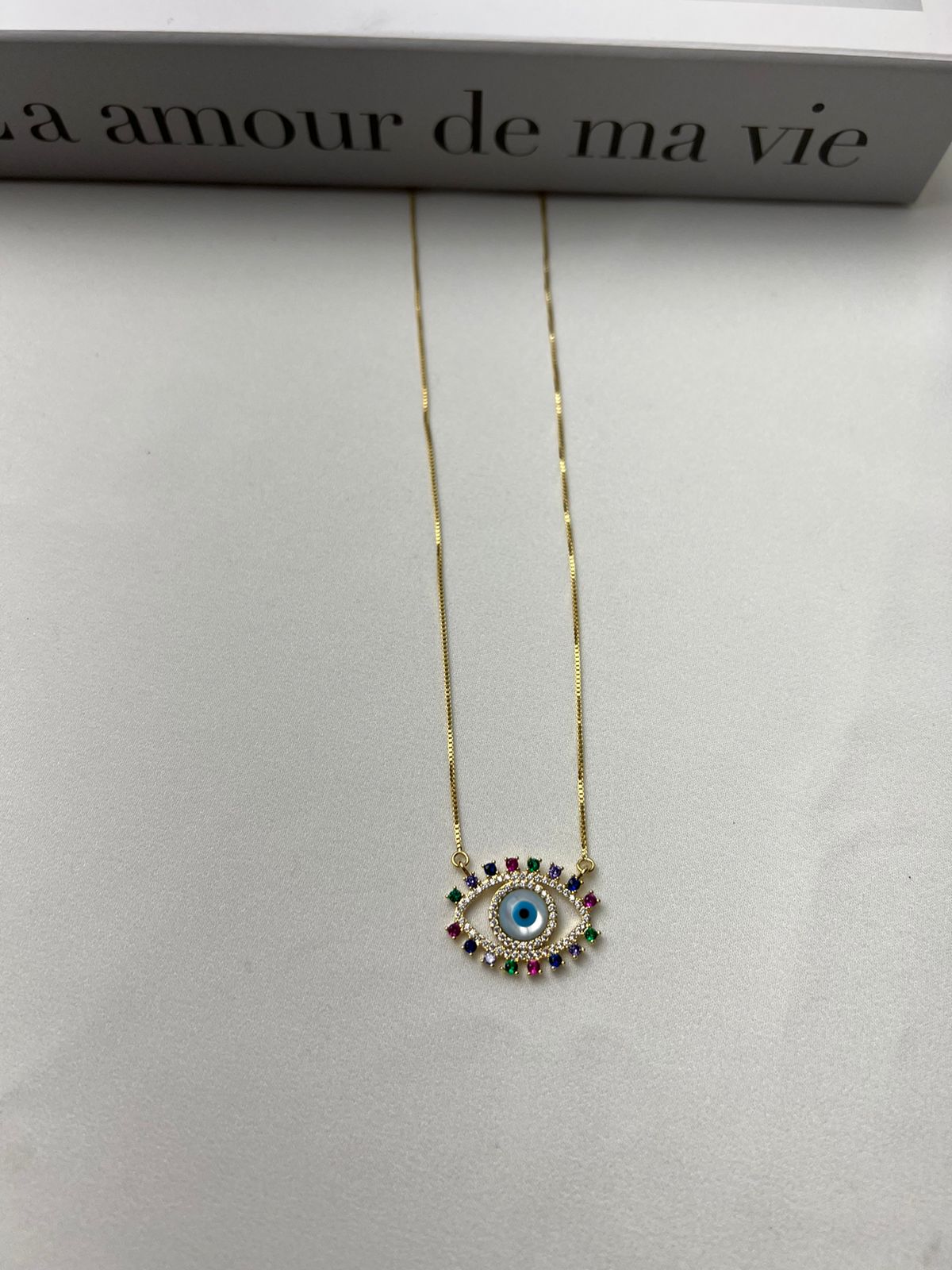 Colar Olho Grego July | Banho Ouro 18k