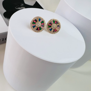 Brinco Pizza Colors Dourado | Banho Ouro 18k