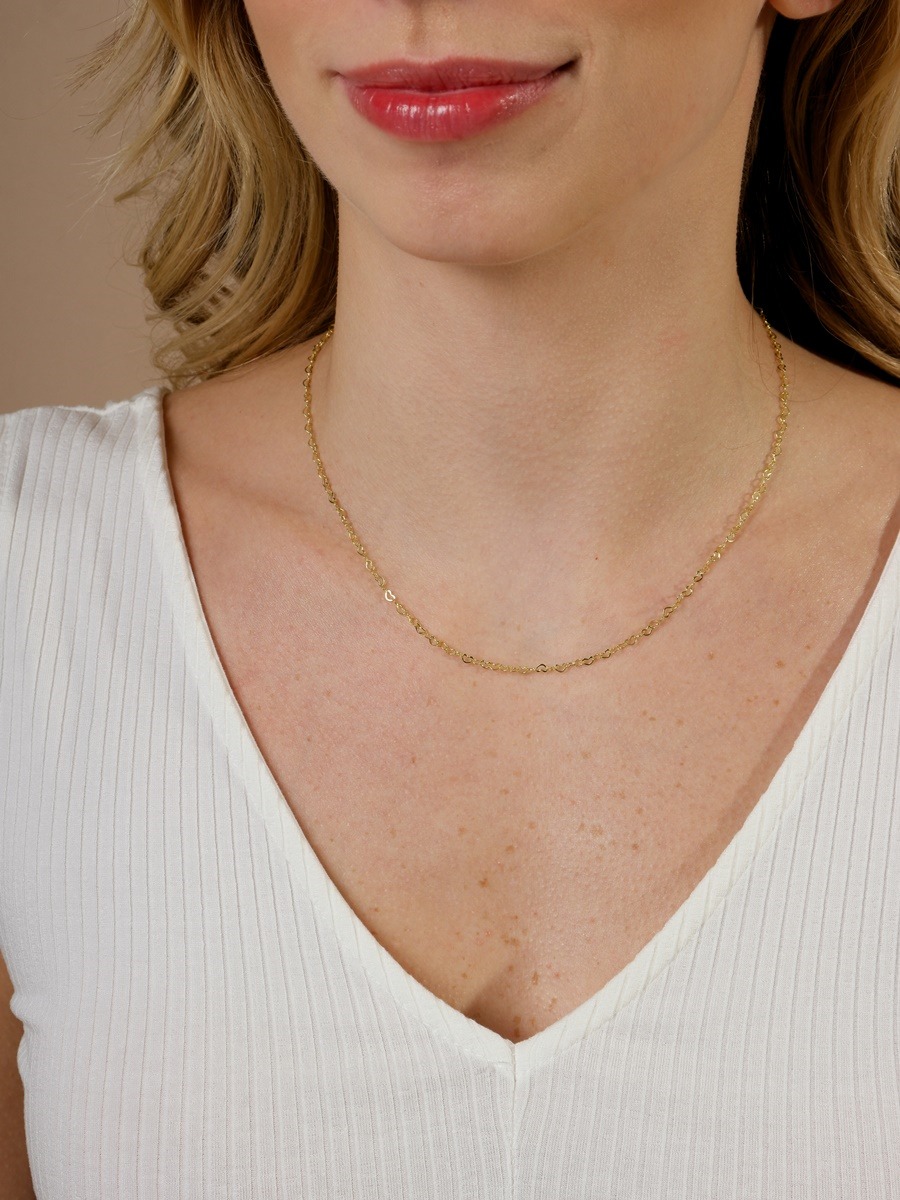 Choker de Elo Coração | Banho Ouro 18k - Imagem 2