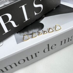 TRIO CORAÇÕES VAZADOS | BANHO DE OURO 18K