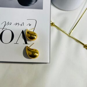 Argola Gota Abaulada TAM G | Banho Ouro 18k