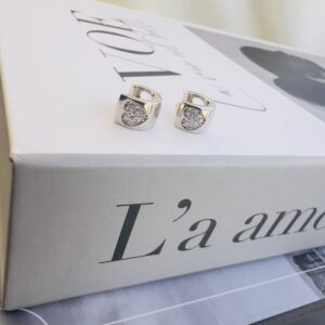 Argola Coração Duplo 'P" | Banho Ródio