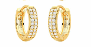 Argola Cravejada Zircônias | Banho Ouro 18k "M"