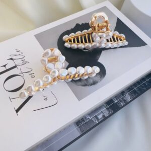 Presilha de Cabelo Pérola "M" | Dourada