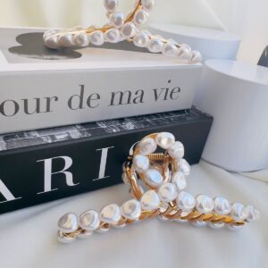 Presilha de Cabelo Pérola "G" | Dourada