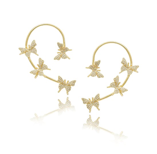 Ear Cuff Dourado Butterfly | Banho Ouro 18k - Imagem 3