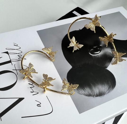 Ear Cuff Dourado Butterfly | Banho Ouro 18k